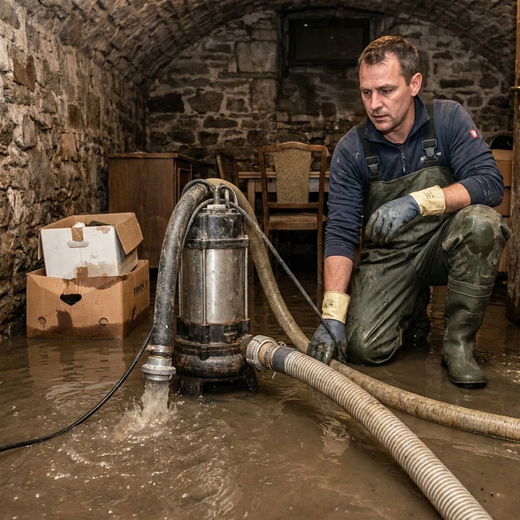 Pompage Cave Inond&eacute;e &middot; image &agrave; la une