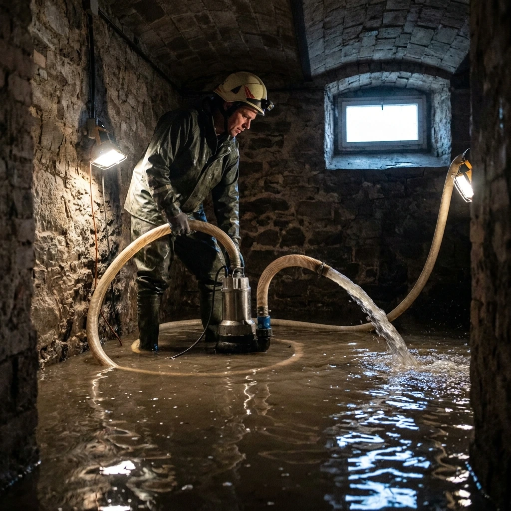 Pompage Cave Inond&eacute;e &middot; image &agrave; la une